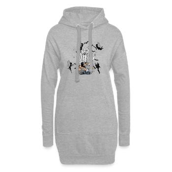 Les fées d’horreur classique - Sweat-shirt à capuche long Femme - gris chiné - Devant