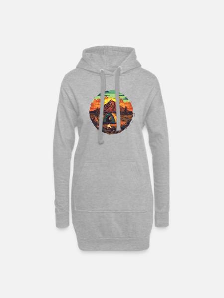 Camping - Hoodie-Kleid - Grau meliert