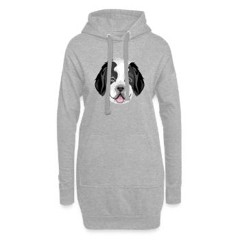 Tête de Saint Bernard - Sweat-shirt à capuche long Femme - gris chiné - Devant