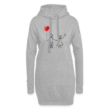 Brautpaar zur Hochzeit - Hoodie-Kleid - Grau meliert - Vorne