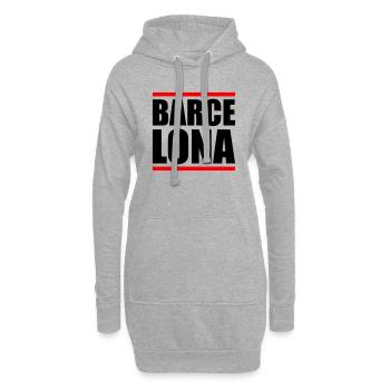 Barcelone Design 2 - Sweat-shirt à capuche long Femme - gris chiné - Devant