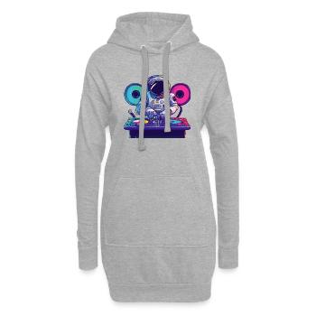 Astronaut DJ Geschenkidee - Hoodie-Kleid - Grau meliert - Vorne