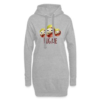 Kastanien, Kastanie,Rosskastanie,hug me - Hoodie-Kleid - Grau meliert - Vorne