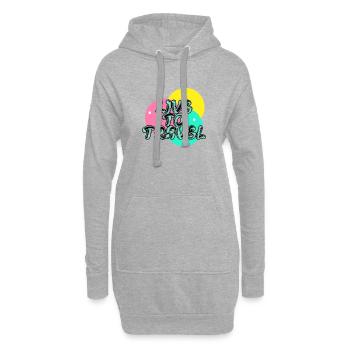 Lebe, um zu reisen - Hoodie-Kleid - Grau meliert - Vorne