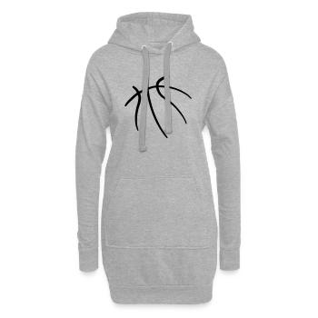 Basket-ball 03 - Sweat-shirt à capuche long Femme - gris chiné - Devant