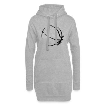Basketball 08 - Hoodie-Kleid - Grau meliert - Vorne