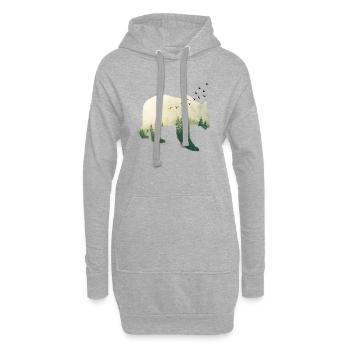 Ours Foret - Sweat-shirt à capuche long Femme - gris chiné - Devant