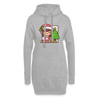 Süßes Weihnachtsmädchen - Toca Weihnachten - Hoodie-Kleid - Grau meliert - Vorne