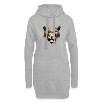 Jaguar, Lion, Polygone, Arbres, Animaux, Nature Sauvage, Nature - Sweat-shirt à capuche long Femme - gris chiné - Devant