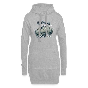 Watzmann-Wanderung Eroberung des Watzmanns - Hoodie-Kleid - Grau meliert - Vorne