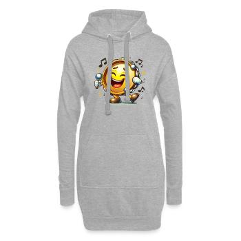 Éliminez le blues ! 🥁 T-shirt de personnage de tambour - Sweat-shirt à capuche long Femme - gris chiné - Devant