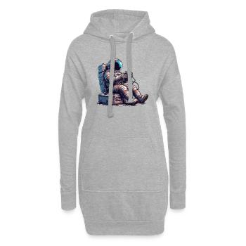 Astronaut Playing Console with Controller - Hoodie Dress - heather grey - Front