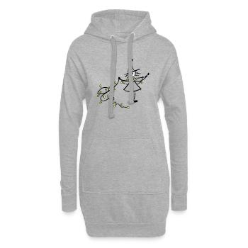Weihnachtshexe - Hoodie-Kleid - Grau meliert - Vorne