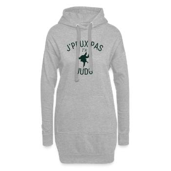 J peux pas j ai judo - Sweat-shirt à capuche long Femme - gris chiné - Devant