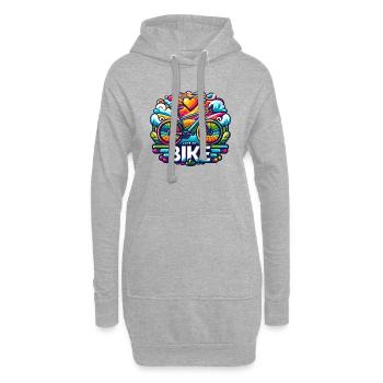 J'adore mon vélo - Love My Bike pour les cyclistes - Sweat-shirt à capuche long Femme - gris chiné - Devant