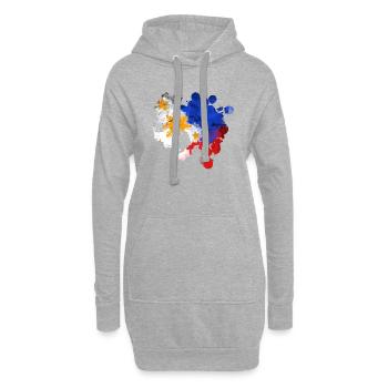Philippines drapeau philippin fierté je cadeau - Sweat-shirt à capuche long Femme - gris chiné - Devant