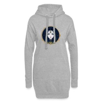 asiatin,blaue augen,emo,gold,gothic,punk - Hoodie-Kleid - Grau meliert - Vorne