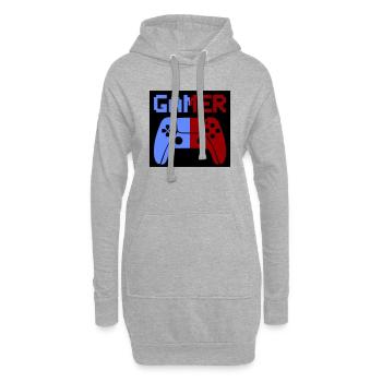 gamer controller - Hoodie-Kleid - Grau meliert - Vorne
