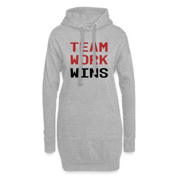 Travail d’Équipe - Sweat-shirt à capuche long Femme - gris chiné - Devant