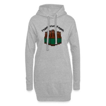 Bierflasche Pegeln statt Kegeln Saufen JGA - Hoodie-Kleid - Grau meliert - Vorne
