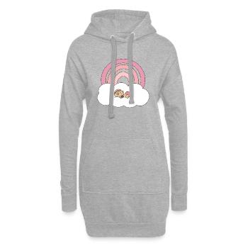 Bébé arc-en-ciel - Sweat-shirt à capuche long Femme - gris chiné - Devant