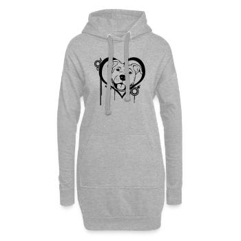 Staffordshire au cœur - Sweat-shirt à capuche long Femme - gris chiné - Devant