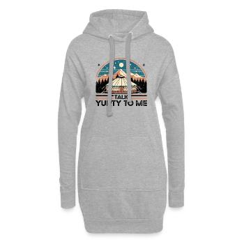 Talk Yurty To Me - Lustiges Zeltliebhaber Geschenk - Hoodie-Kleid - Grau meliert - Vorne