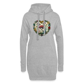 Fée de la lecture - Sweat-shirt à capuche long Femme - gris chiné - Devant
