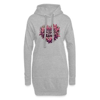 Zerstöre den Planeten, nicht das Patriarchat - Hoodie-Kleid - Grau meliert - Vorne