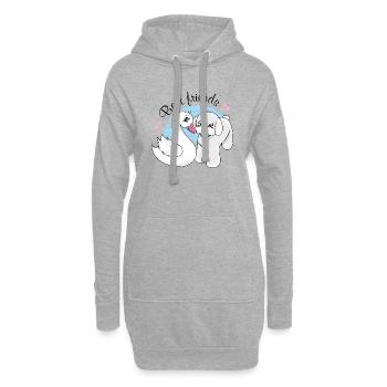 Le mignon bébé cygne et le chiot sont les meilleurs amis - Sweat-shirt à capuche long Femme - gris chiné - Devant