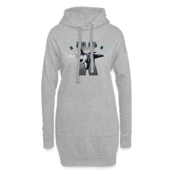 Kampfjet , Hobbyflugzeug, Raptor - Hoodie-Kleid - Grau meliert - Vorne