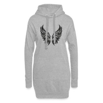 Engelsflügel - Hoodie-Kleid - Grau meliert - Vorne