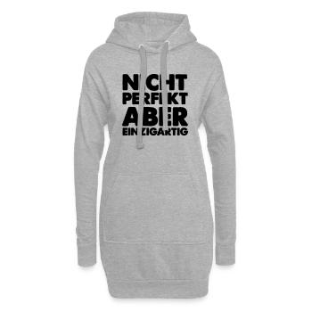 nicht perfekt aber einzigartig - Hoodie-Kleid - Grau meliert - Vorne