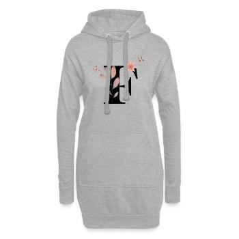 Buchstabe f Wildblumen Aquarelle - Hoodie-Kleid - Grau meliert - Vorne