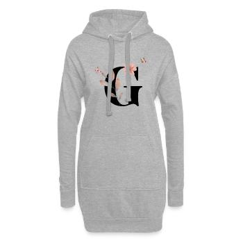 Lettre g fleurs sauvages aquarelles - Sweat-shirt à capuche long Femme - gris chiné - Devant