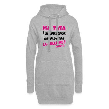Ma tata la meilleure cuisto - Sweat-shirt à capuche long Femme - gris chiné - Devant