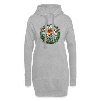 Lys tigré - Sweat-shirt à capuche long Femme - gris chiné - Devant