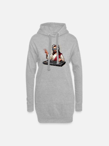 DJ Jesus - Hoodie-Kleid - Grau meliert