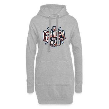 Papi confiance, on aime notre papy - Sweat-shirt à capuche long Femme - gris chiné - Devant
