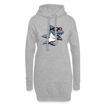 Requin Poisson Lunettes de Soleil Drôle - Sweat-shirt à capuche long Femme - gris chiné - Devant