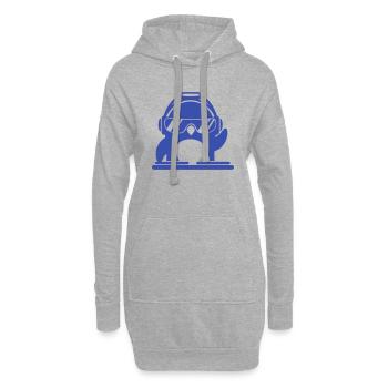 Lustiger Cooler DJ Pinguin Mischpult Party Musik - Hoodie-Kleid - Grau meliert - Vorne