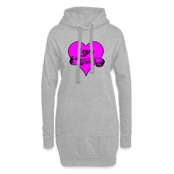 l’amour pour toujours - Sweat-shirt à capuche long Femme - gris chiné - Devant