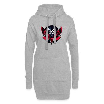 Kosmische Motte - Kunst Folklore Mottenmann - Hoodie-Kleid - Grau meliert - Vorne