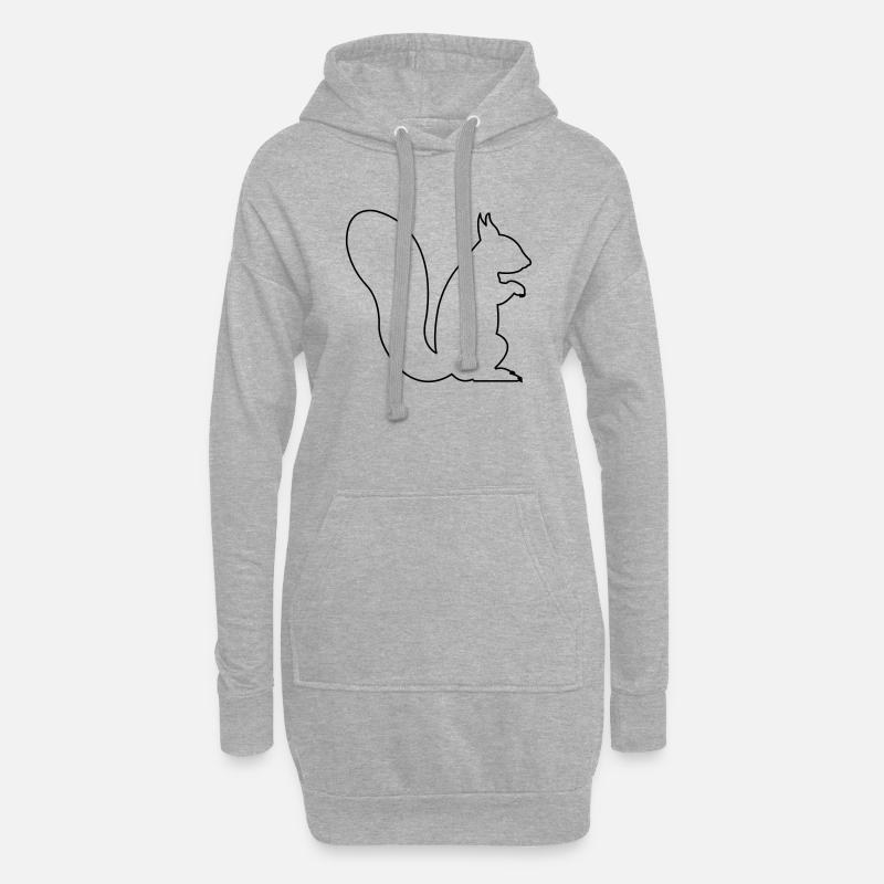 eichhörnchen - Hoodie-Kleid - Grau meliert