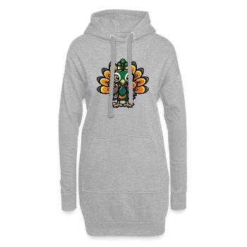 Bande dessinée Paon - Sweat-shirt à capuche long Femme - gris chiné - Devant