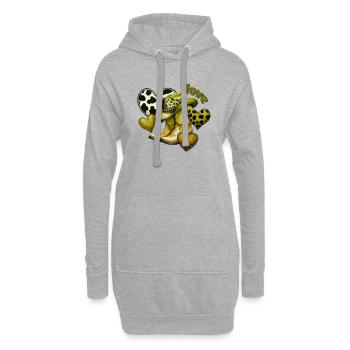 Cowboy Lustige Frauen Hut Wild Western Rodeo Musik - Hoodie-Kleid - Grau meliert - Vorne