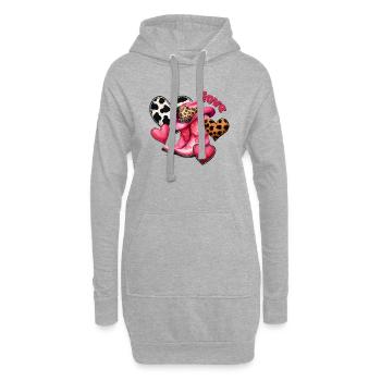 Cowboy Lustige Frauen Hut Wild Western Rodeo Musik - Hoodie-Kleid - Grau meliert - Vorne