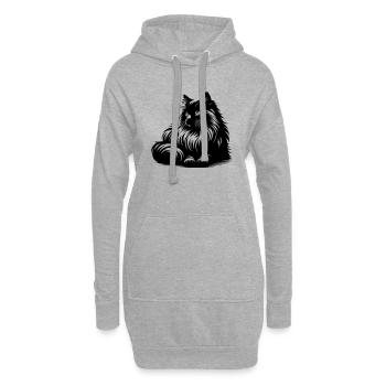 Ragdoll Katze - Hoodie-Kleid - Grau meliert - Vorne