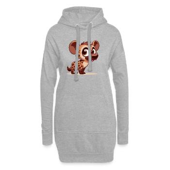 Baby-Hyäne - Hoodie-Kleid - Grau meliert - Vorne