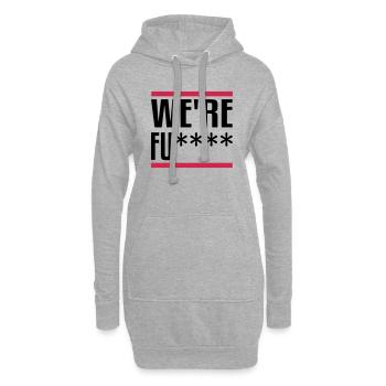 Nous sommes f**** ! Élections de 2024 aux États-Unis. - Sweat-shirt à capuche long Femme - gris chiné - Devant
